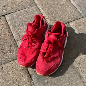 Nike Red and White Sneakers with Gum Sole